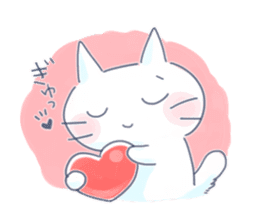 Yururi White cat3 sticker #12402864
