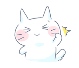 Yururi White cat3 sticker #12402865