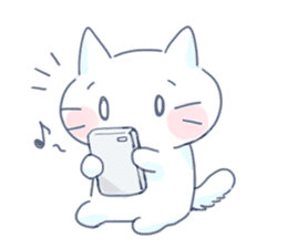 Yururi White cat3 sticker #12402866