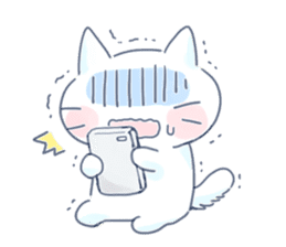 Yururi White cat3 sticker #12402868