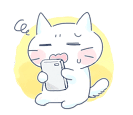 Yururi White cat3 sticker #12402869