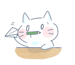 Yururi White cat3 sticker #12402871