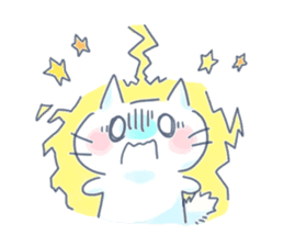 Yururi White cat3 sticker #12402872