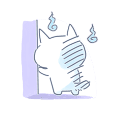 Yururi White cat3 sticker #12402873