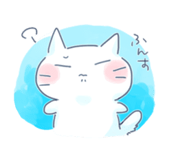 Yururi White cat3 sticker #12402874