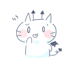 Yururi White cat3 sticker #12402876