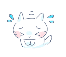 Yururi White cat3 sticker #12402877