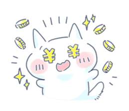 Yururi White cat3 sticker #12402878