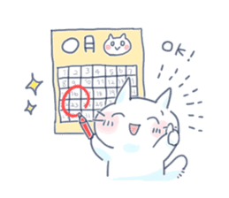Yururi White cat3 sticker #12402880