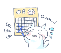 Yururi White cat3 sticker #12402881