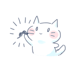 Yururi White cat3 sticker #12402882