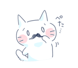 Yururi White cat3 sticker #12402883
