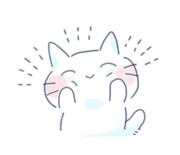 Yururi White cat3 sticker #12402890