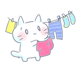 Yururi White cat3 sticker #12402892