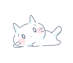 Yururi White cat3 sticker #12402894