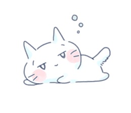 Yururi White cat3 sticker #12402895