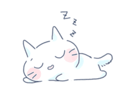 Yururi White cat3 sticker #12402896