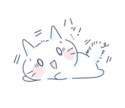 Yururi White cat3 sticker #12402897