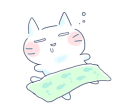 Yururi White cat3 sticker #12402898