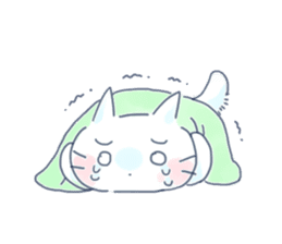 Yururi White cat3 sticker #12402899