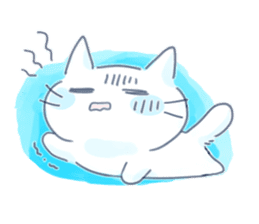 Yururi White cat3 sticker #12402900