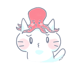 Yururi White cat3 sticker #12402901