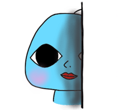 an inexpressive face sticker #12403420