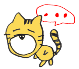 very cute yellow cat sticker #12403656