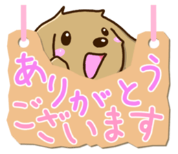 Greetings of miniature Dachshund sticker #12409966