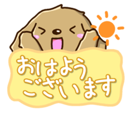 Greetings of miniature Dachshund sticker #12409971