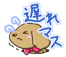 Greetings of miniature Dachshund sticker #12409992