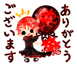 Sticker of red spider lily girls sticker #12410570