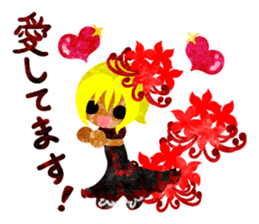 Sticker of red spider lily girls sticker #12410578