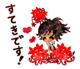 Sticker of red spider lily girls sticker #12410590