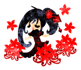 Sticker of red spider lily girls sticker #12410595
