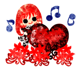 Sticker of red spider lily girls sticker #12410597