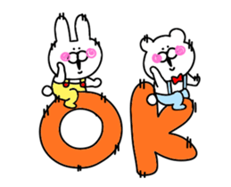 Rabbit and bear honorific sticker #12414481