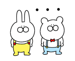 Rabbit and bear honorific sticker #12414497