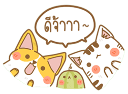 Cat Corgi Cucumber (Thai) sticker #12414990