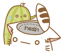 Cat Corgi Cucumber (Thai) sticker #12415011
