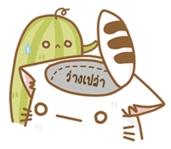 Cat Corgi Cucumber (Thai) sticker #12415011
