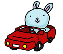Mr. pale blue rabbit (Summer version) sticker #12418334