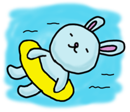 Mr. pale blue rabbit (Summer version) sticker #12418337