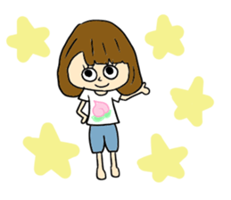 Bob hair girls sticker #12418880