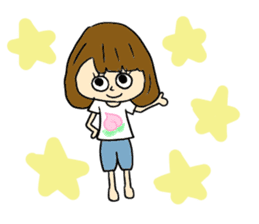 Bob hair girls sticker #12418880