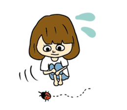 Bob hair girls sticker #12418883