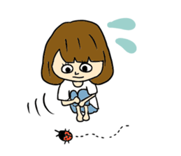 Bob hair girls sticker #12418883