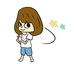 Bob hair girls sticker #12418886