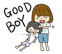 Bob hair girls sticker #12418891