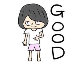 Bob hair girls sticker #12418892